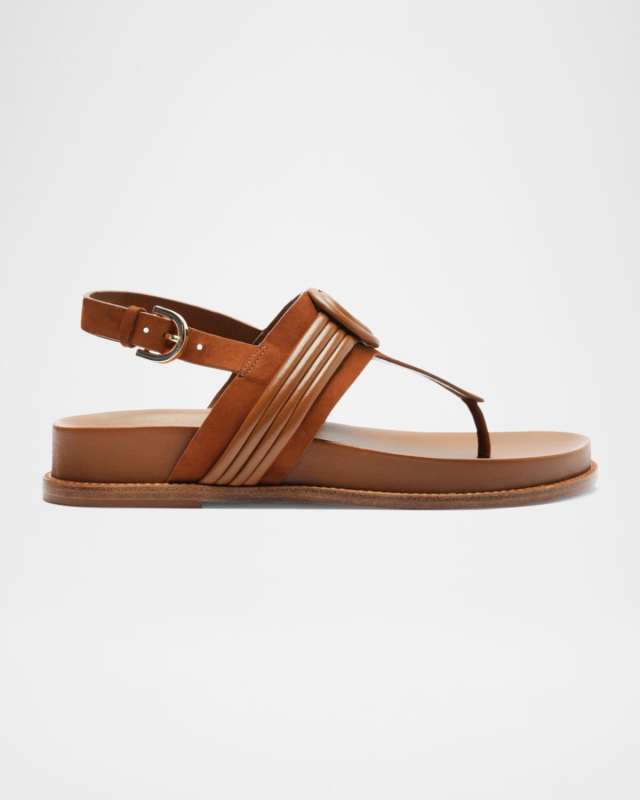 Vickey Suede Knot Slingback T-Strap Sandals